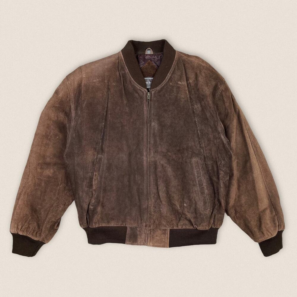 Vintage 90s Suede Leather Jacket David Taylor Size Large‎